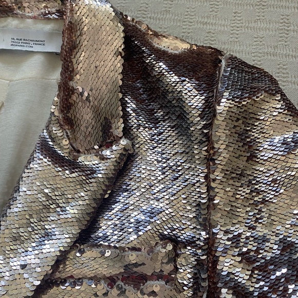 IRO Paris rose gold sequin blazer. - Picture 5 of 11